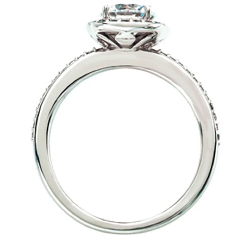 5/8ct Cushion Halo Diamond Engagement Ring White Gold