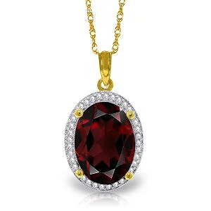 6.23 Carat 14K Solid Yellow Gold Loren Garnet Diamond Necklace