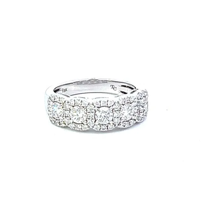 Mountz Collection Diamond 5-Stone Halo Band in 18K White Gold