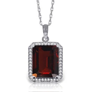 7.8 Carat 14K Solid White Gold Necklace Natural Diamond Garnet