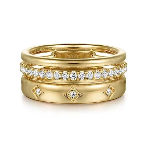 Gabriel & Co. Diamond Easy Stackable Ring in 14K Yellow Gold