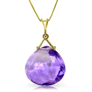 8.5 Carat 14K Solid Yellow Gold Magenta Passion Amethyst Necklace