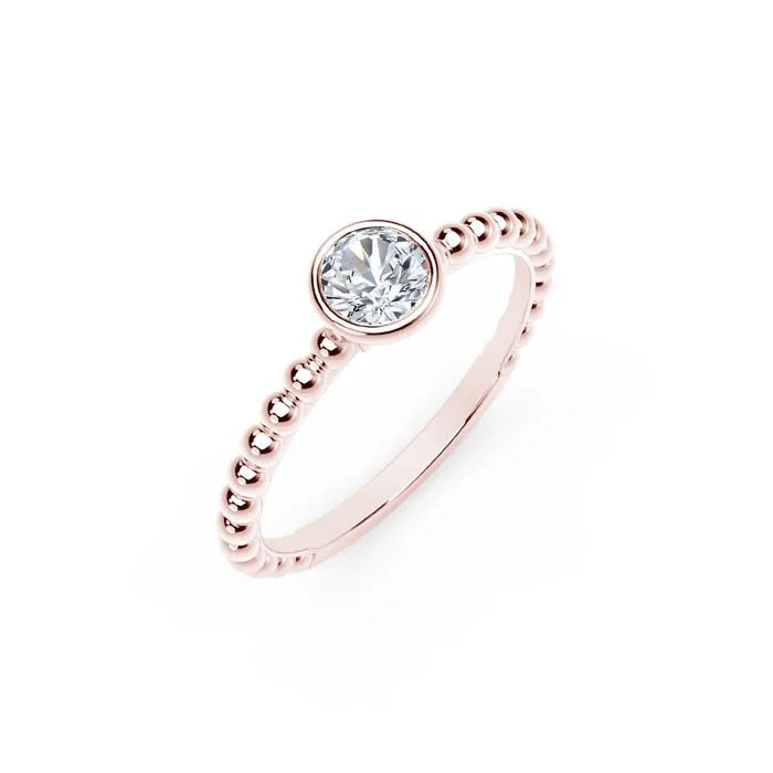 Natalie K Bezel Forevermark 18K Rose Gold Diamond Ring