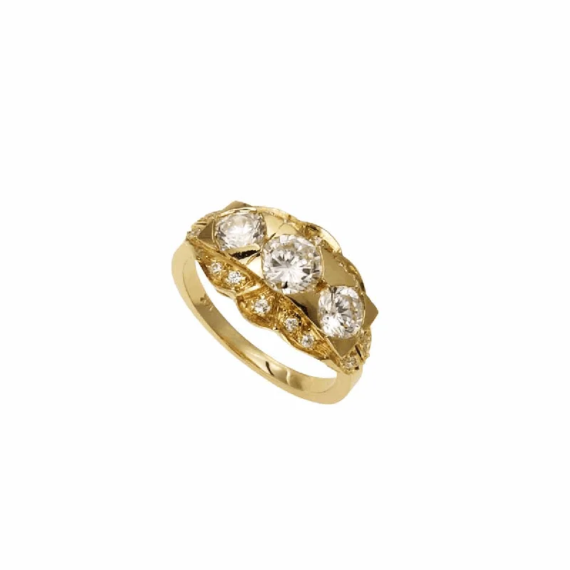 Engagement Ring - Chris Aire 18-Karat Yellow Gold & Diamonds  Engagement Ring - Deco