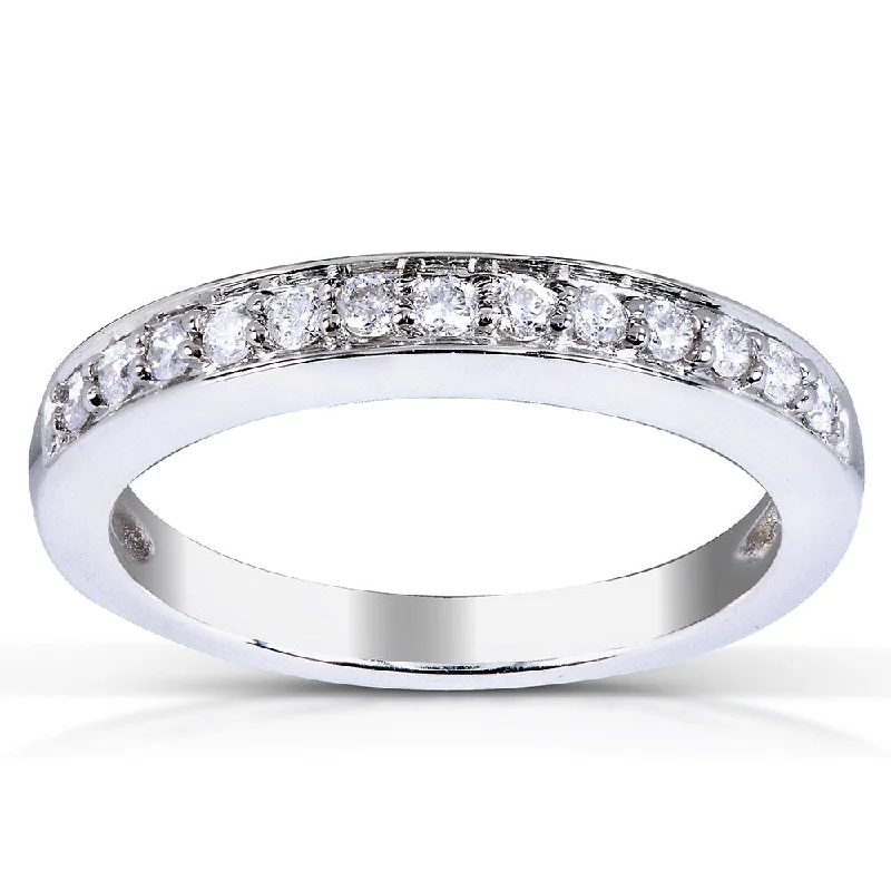 Annello by Kobelli 14k White Gold 1/5ct TDW Diamond Wedding Band