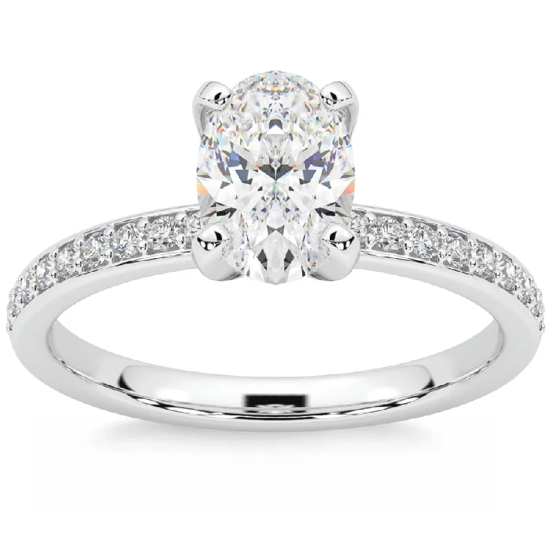 Certified 2 1/4Ct Oval Diamond Engagement Ring Gold Lab Grown