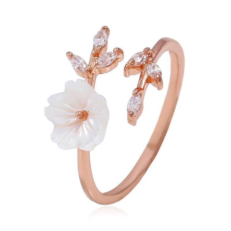 Cherry Blossom Ring in Rose Gold and Adjustable