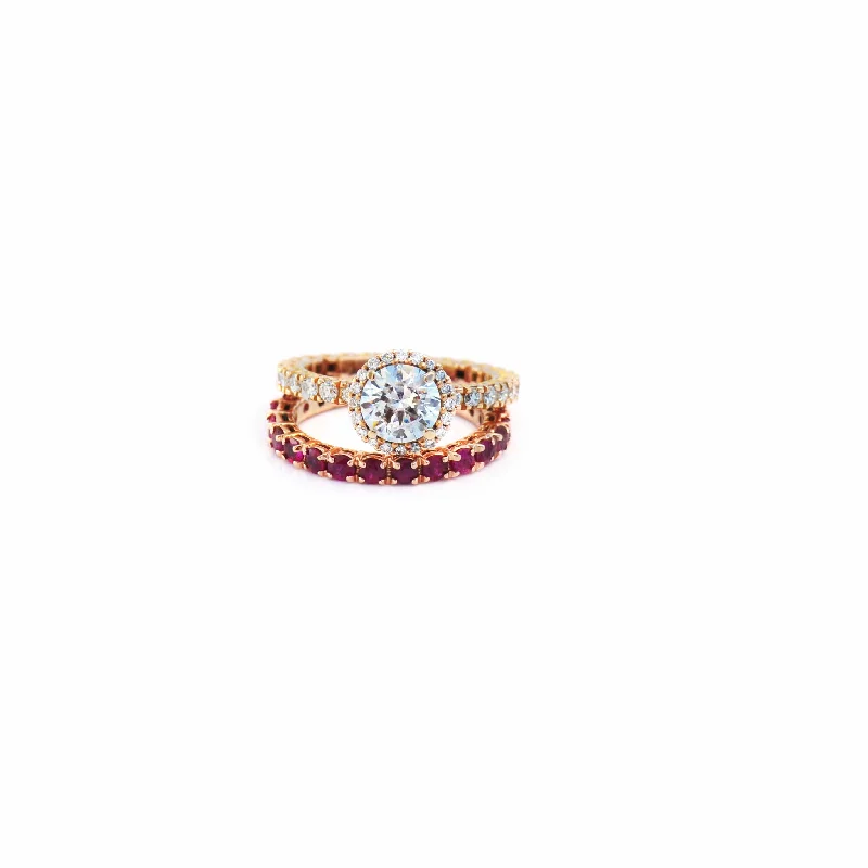 Engagement Ring - 18-Karat Solid Gold Diamond Ring - RED GOLD ®