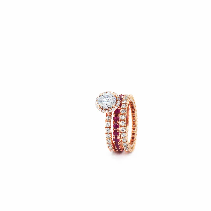 Engagement Ring - 18-Karat Solid Gold Diamond Ring - RED GOLD ®