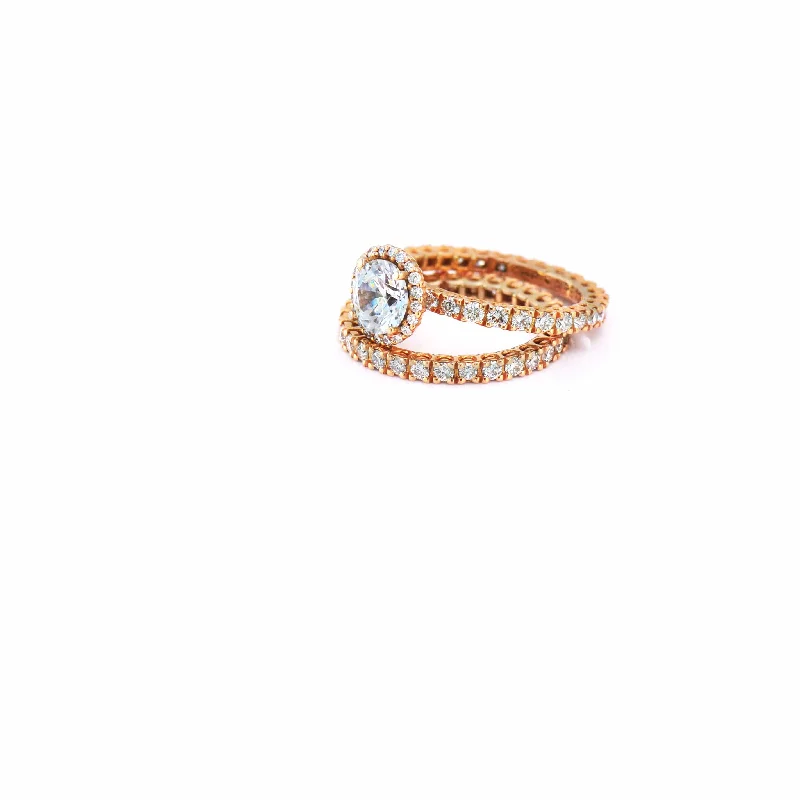 Engagement Ring - 18-Karat Solid Gold Diamond Ring - RED GOLD ®