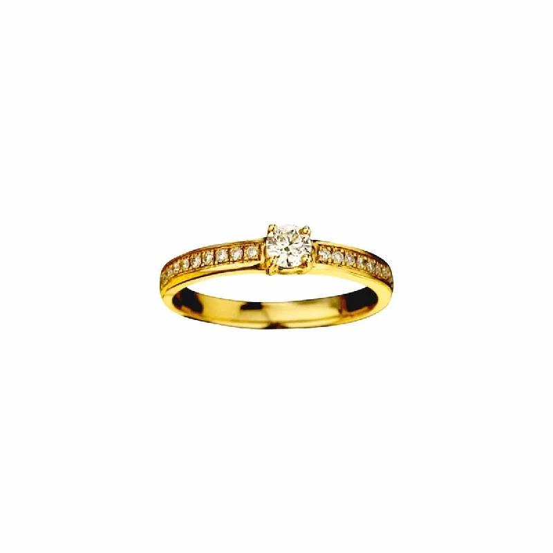 Engagement Ring - 18-Karat Solid Yellow Gold Diamond ring