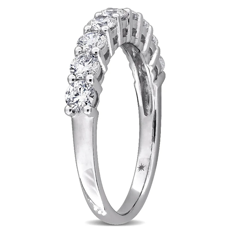 Created Forever 1ct TW Lab-Grown Diamond Semi-Eternity Anniversary Band in 10k White Gold