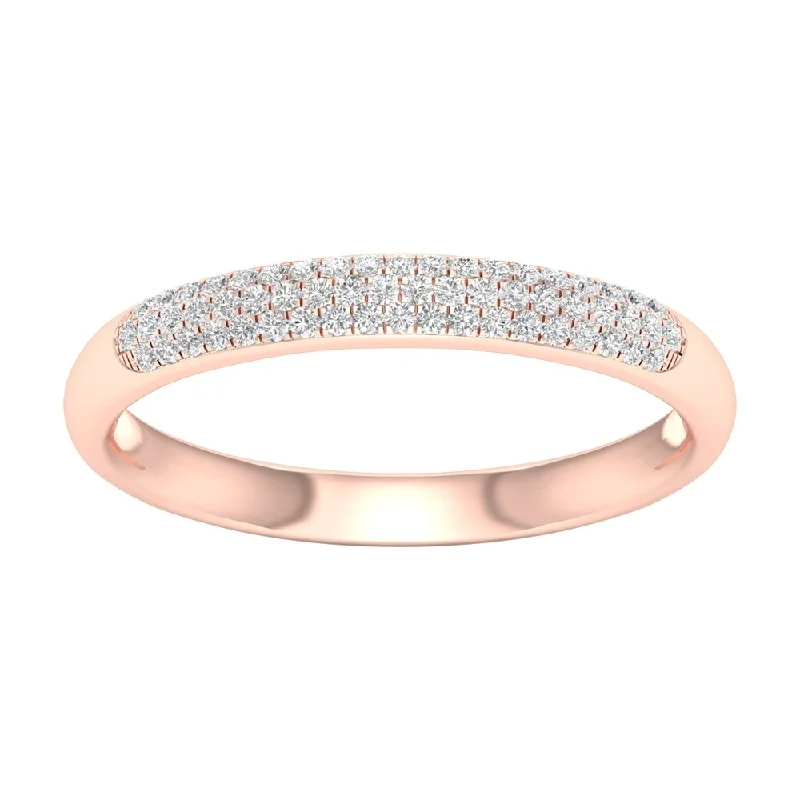 De Couer 1/6ct TDW Diamond Wedding Band - Pink