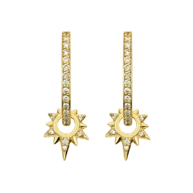 Diamond Starburst 14K Gold Earring Charms