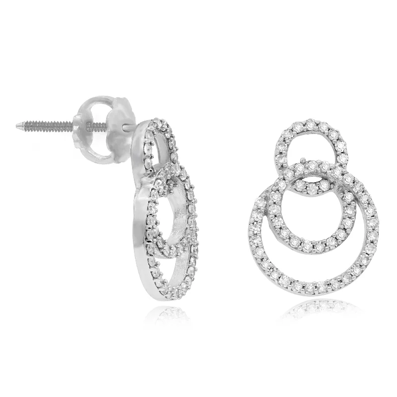 0.30ct Diamond Earrings set in 14KT White Gold / BES5242