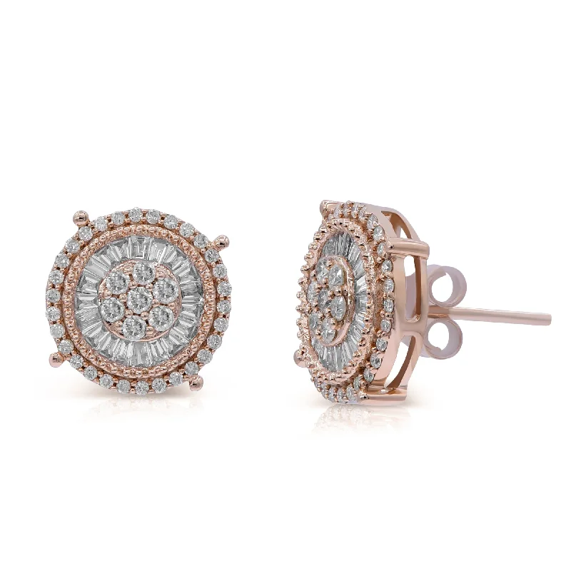 1.04ct Diamond Earrings set in 14KT Rose Gold / DSEX1345F