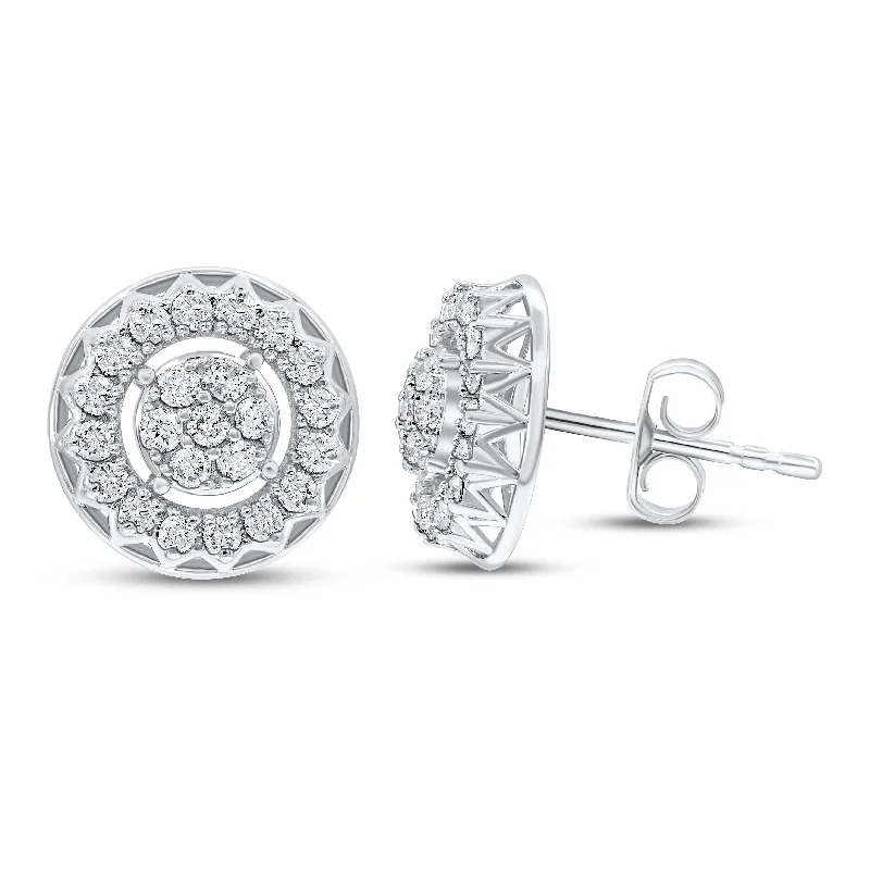 0.50ct Diamond Earrings set in 14KT White Gold / E192184