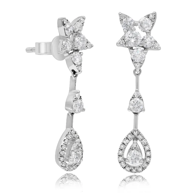 0.78ct Diamond Earrings set in 14KT White Gold / E21746B