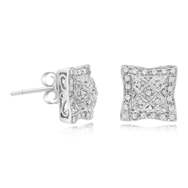 0.25ct Diamond Earrings set in 14KT White Gold / E3316A