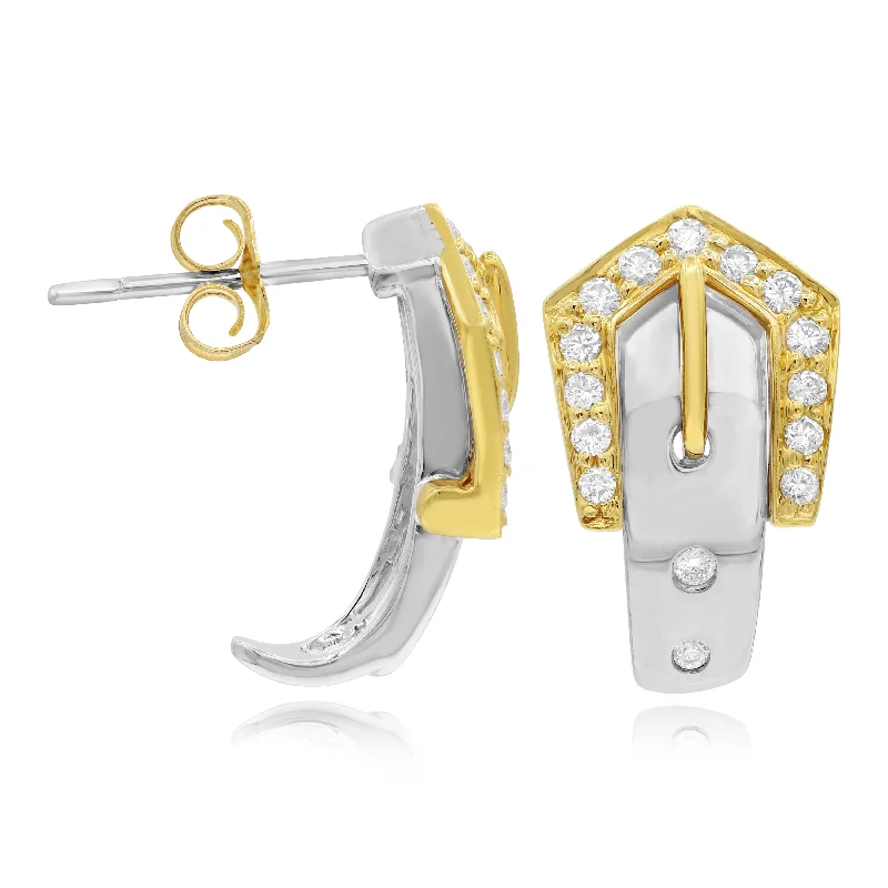 0.42ct Diamond Earrings set in 18KT Yellow and White Gold / E3766A