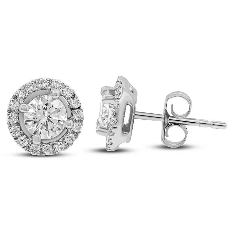 0.93ct Diamond Stud Earrings set in 14KT White Gold / E8823E3