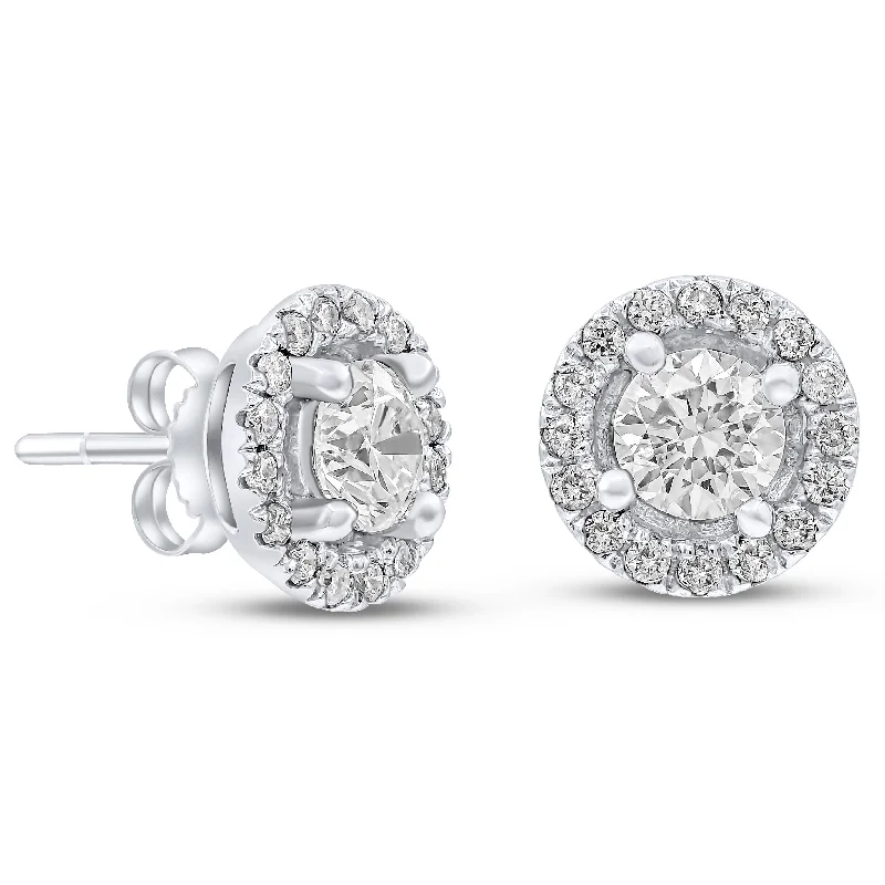 1.32ct Diamond Earrings set in 14KT White Gold / EA620AD