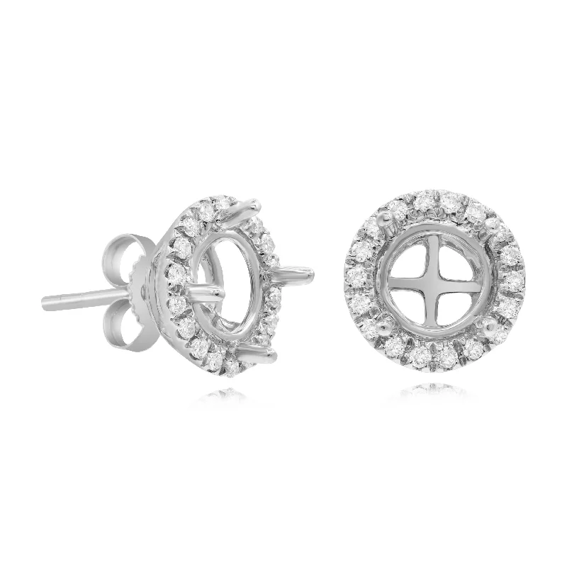 0.22ct Diamond Earrings set in 14KT White Gold / EC183G