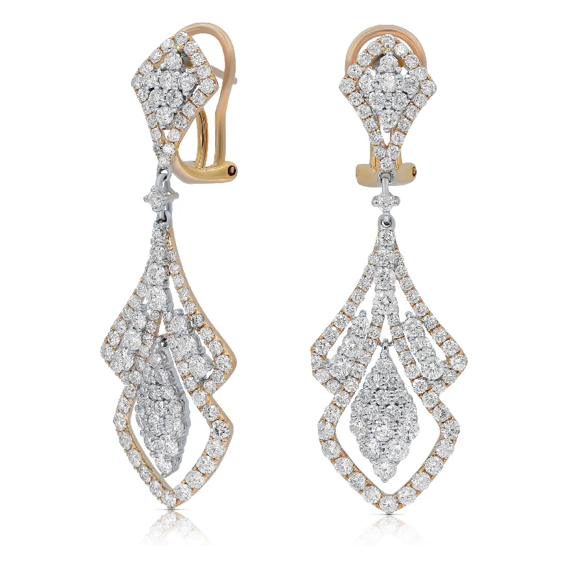 5.17ct Diamond Earrings set in 18KT White and Rose Gold / EE359B