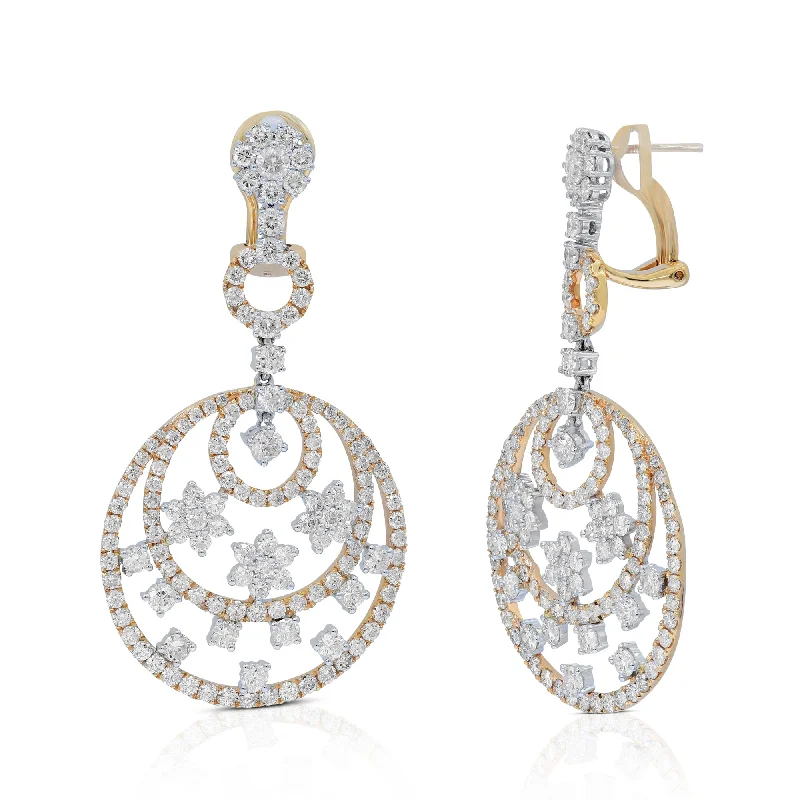 8.02ct Diamond Earrings set in 18KT White and Rose Gold / EF026A