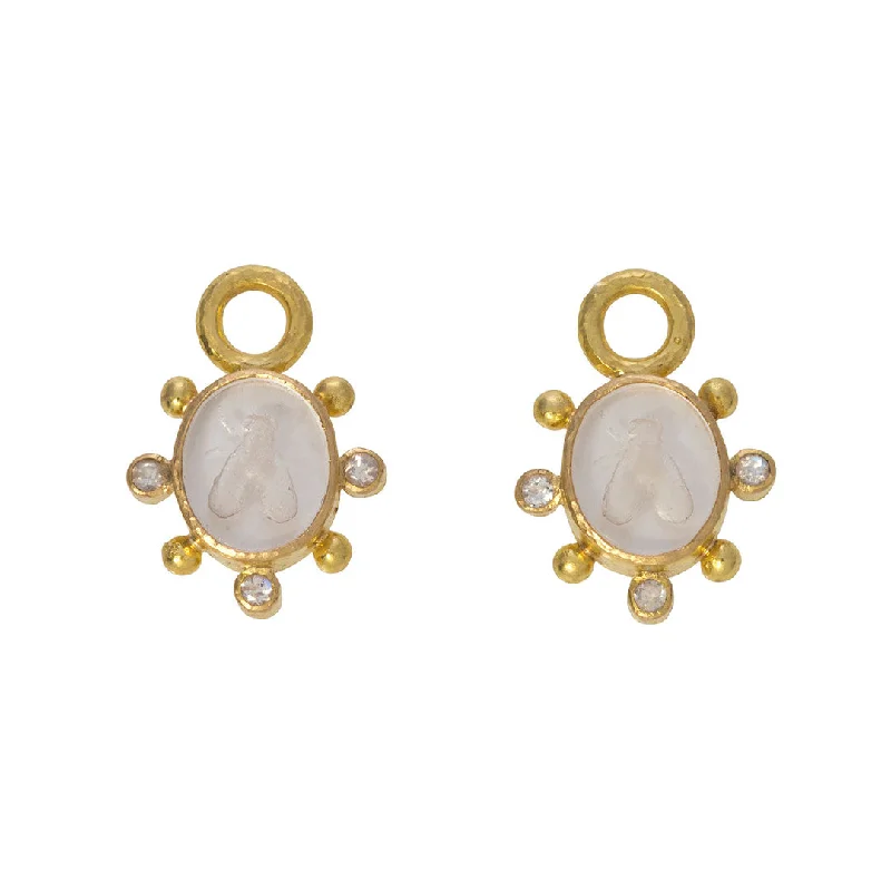 Elizabeth Locke Crystal “Mosca” Moonstone Earring Charms