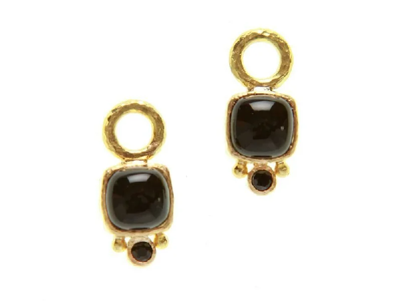 Elizabeth Locke Cushion Cabochon Onyx Earring Charms