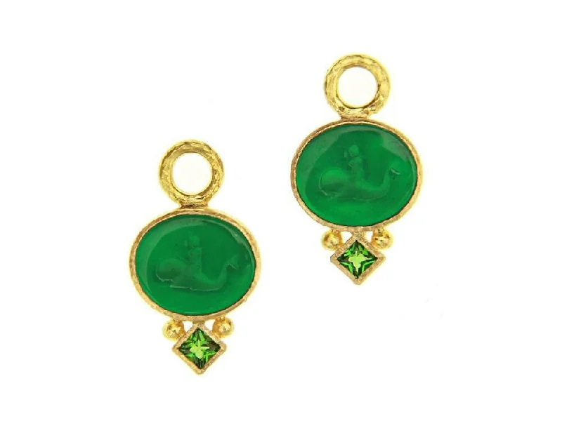 Elizabeth Locke Pine “Dolphin” Tsavorite Earring Charms