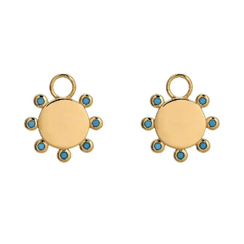 Goldbug Round Top Turquoise Earring Charms