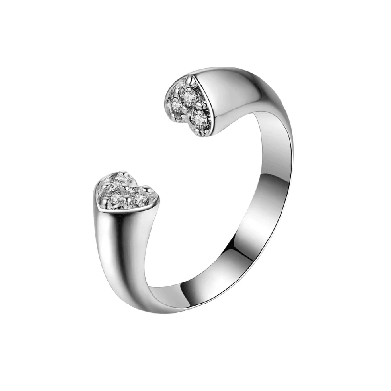 Cubic Zirconia Heart Ring