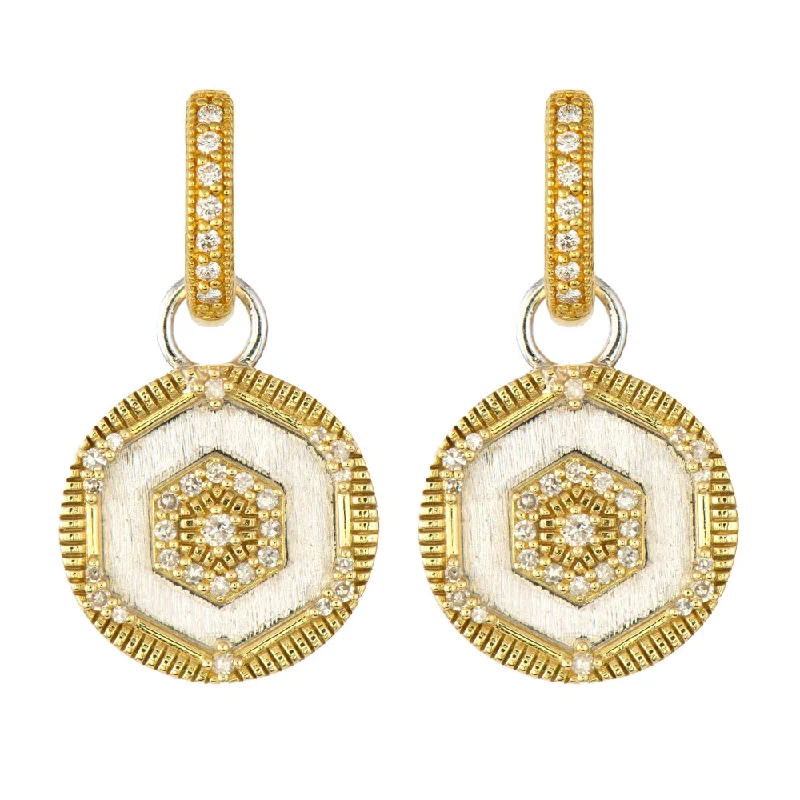 Jude Frances Mixed Metal Hexagon Disc Earring Charms