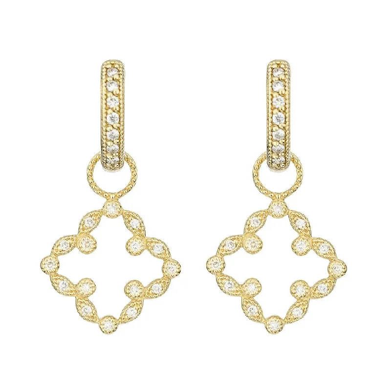 Jude Frances Pave Open Clover Marquis Earring Charms