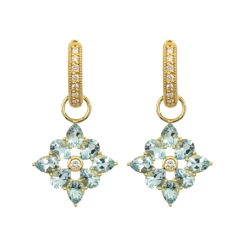 Jude Frances Provence Four Petal Aquamarine Earring Charms