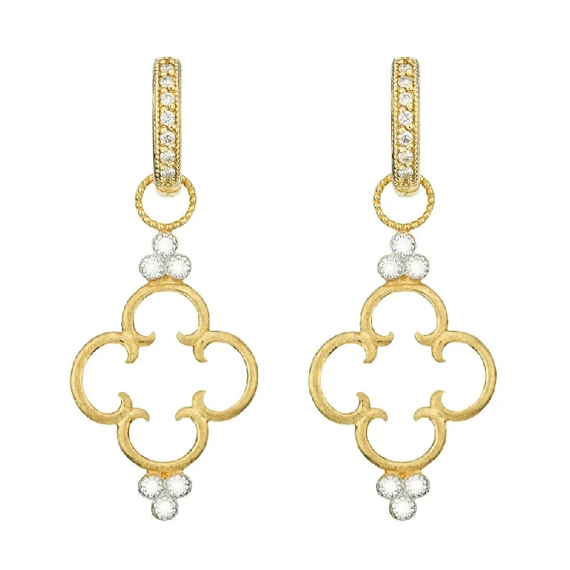 Jude Frances Simple Clover Diamond Trio Earring Charms