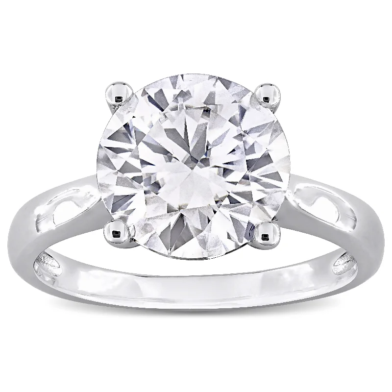 Miadora 3 1/2ct DEW Created Moissanite Solitaire Ring in Sterling Silver