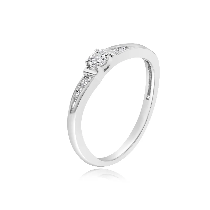 0.15ct Diamond Ring set in 14KT White Gold / JBBR44641A