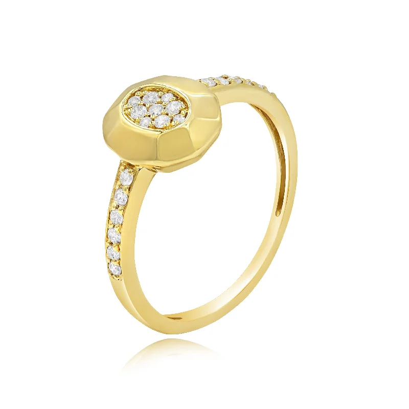 0.18ct Diamond Ring set in 14KT Yellow Gold / R13521F