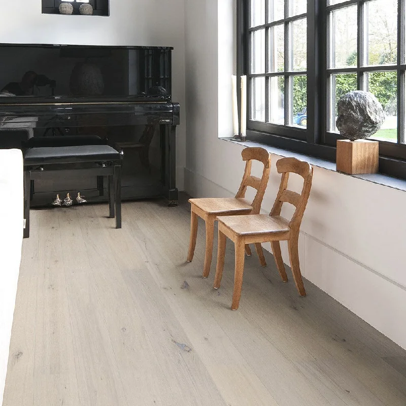 SOLIDFLOOR Calista Oak Rustic Plywood Smoked White Oiled Engineered Hardwood Plank 19/32"thick X 7 31/64"wide