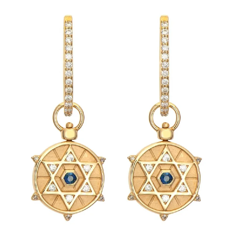 Star of David & Hamsa 14K Gold Top Switch Earring Charms