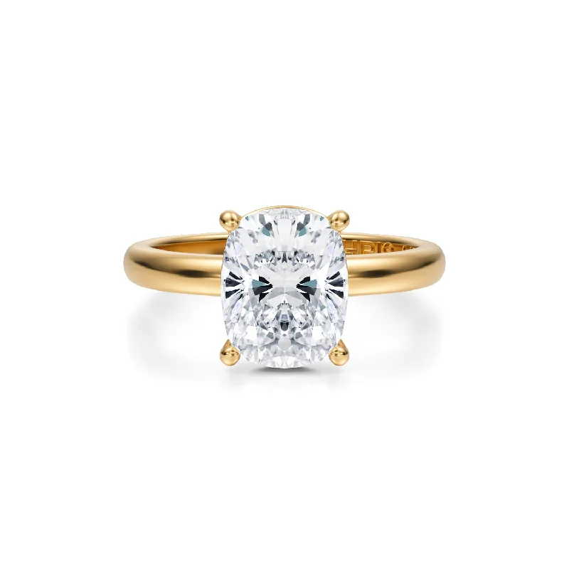 Three-Carat Cushion Brilliant Cut Diamond Solitaire Engagement Ring