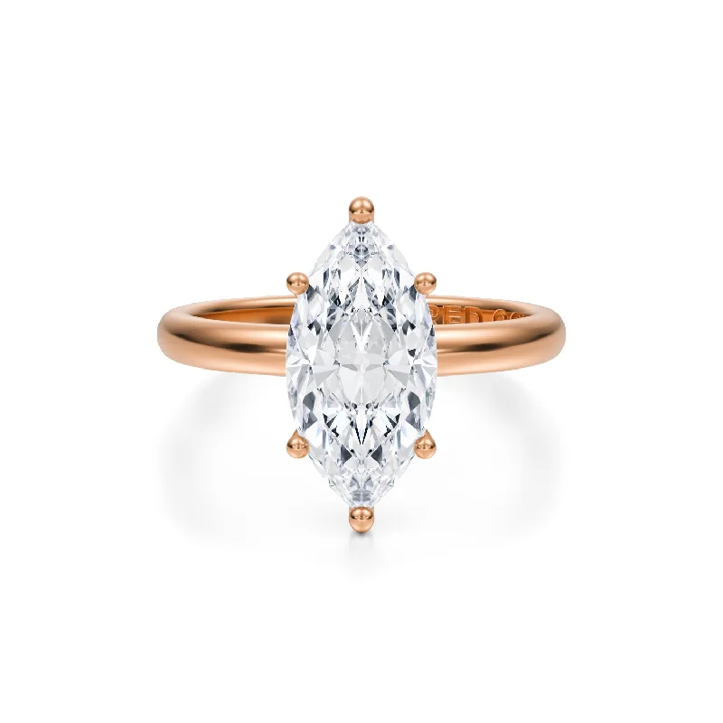 Engagement Ring - 3.00-Carats Marquis Brilliant Diamond Solitaire Engagement Ring