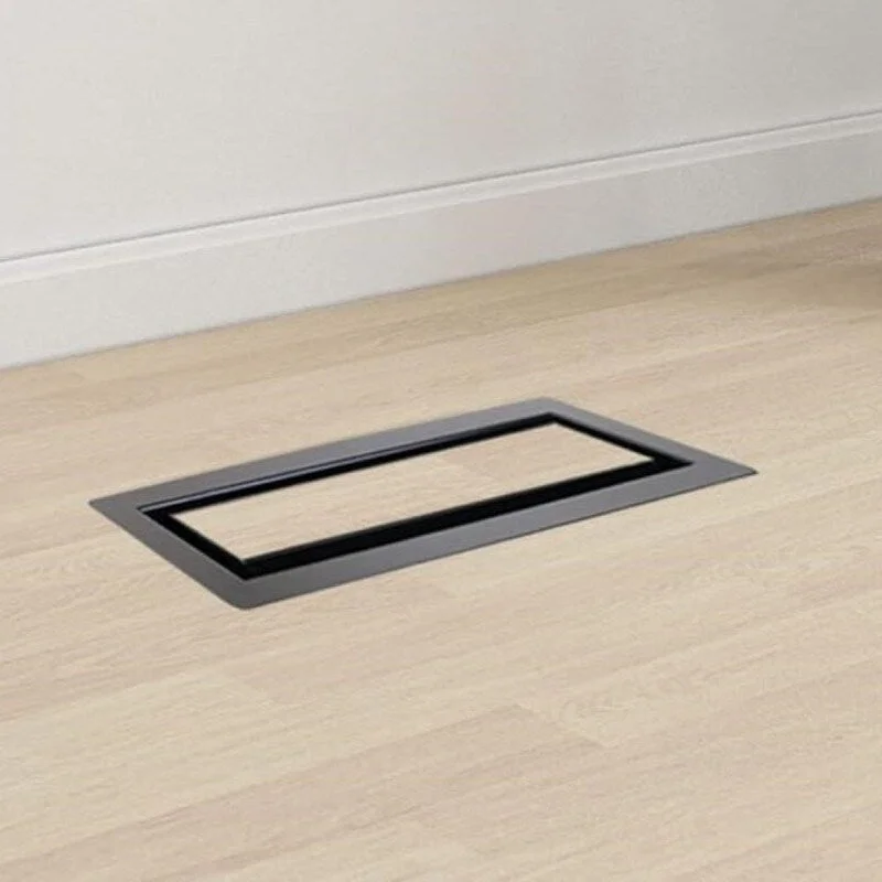 Zion 3" x 10" Flush Mount Floor Register, Matte Black Modern Floor Vent for AC Heating Air Vent Cover