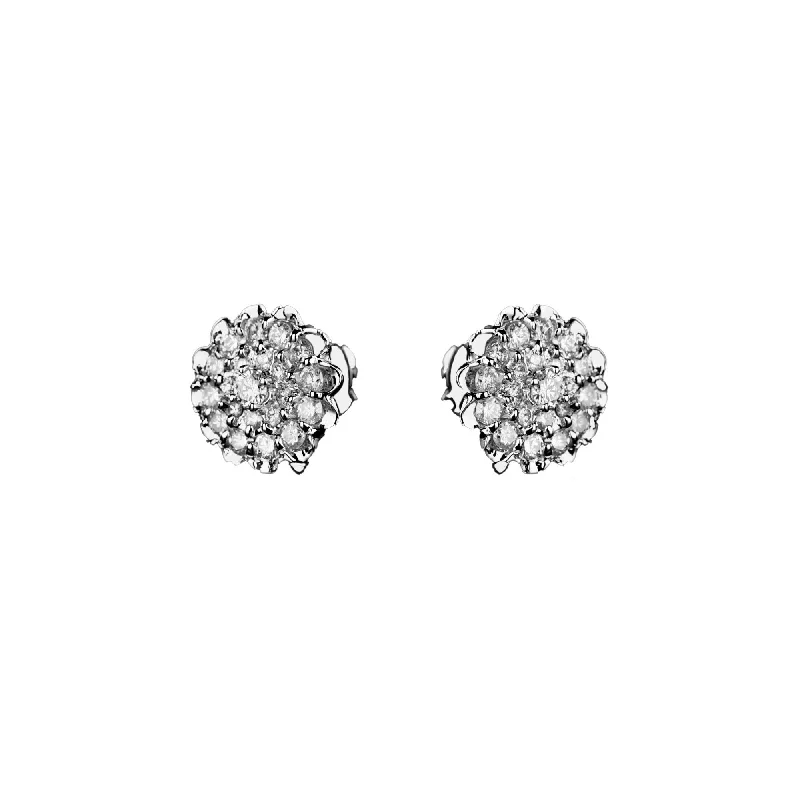 Diamond Earrings - Aire Cluster Earrings -18-Karat White Gold Diamond