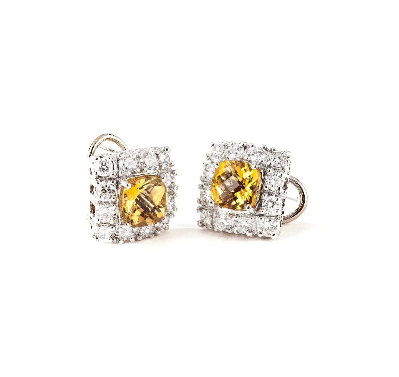 Grace to Glory - Diamond and Citrine Gemstones Earrings