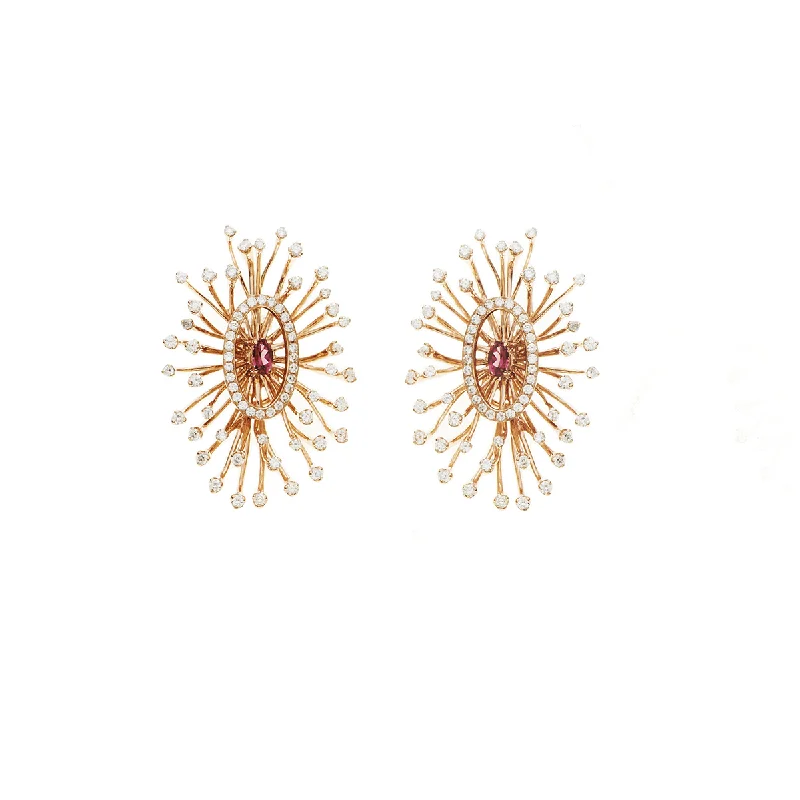 Salute to the Sun Earrings - 18 Karat Gold & Tourmaline Earrings