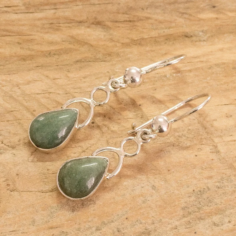 Novica Handmade Harmony Drops Jade Dangle Earrings